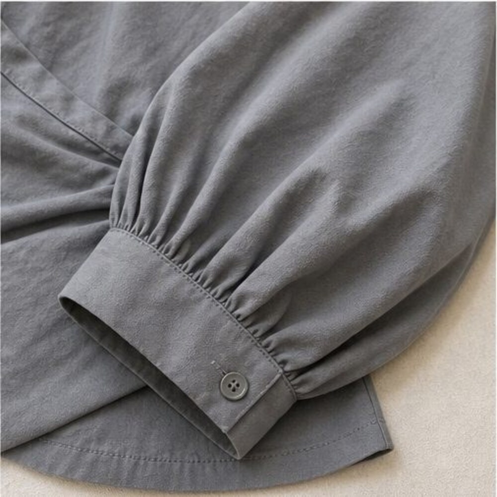 Gray Ruffle Blouse - Picture 5 of 6